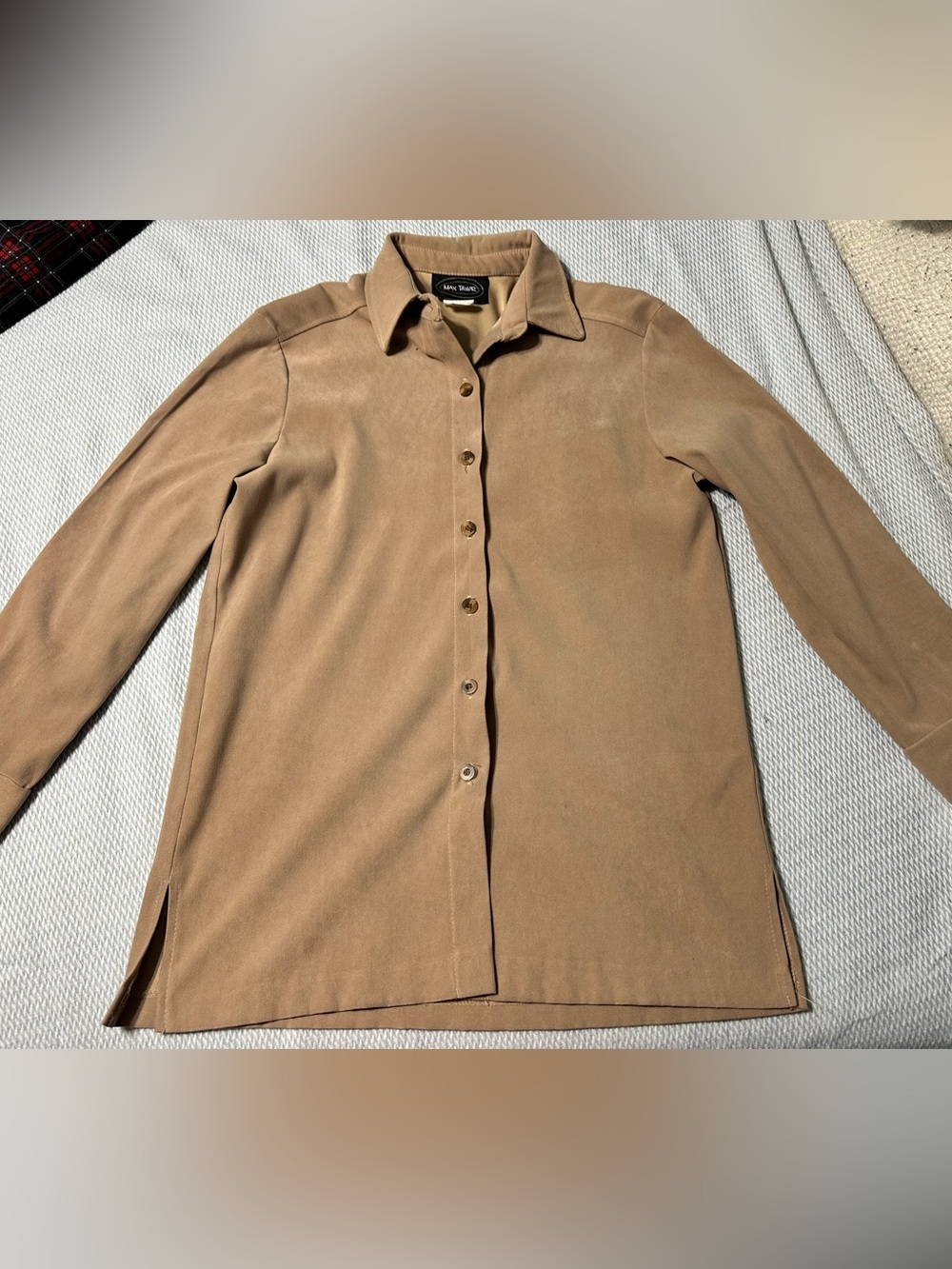 Max Taylor Camel Button-Front Shirt